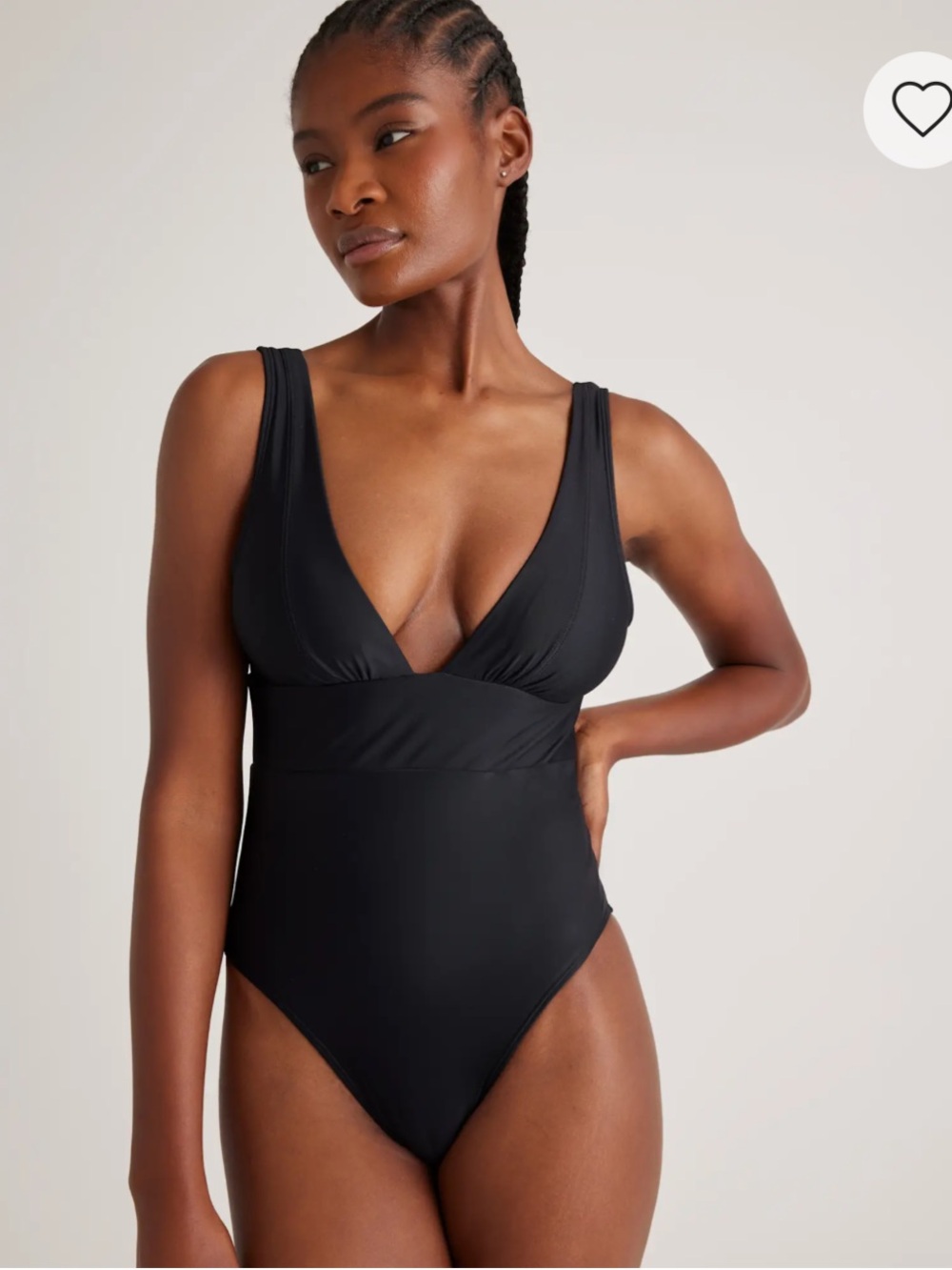 Quince Italian Plunge One-Piece Swimsuit